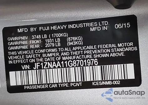 2016 Scion Fr-S from USA, damaged, VIN JF1ZNAA11G8701976